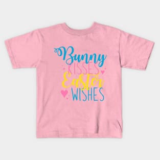 Bunny Kisses Easter Wishes Kids T-Shirt